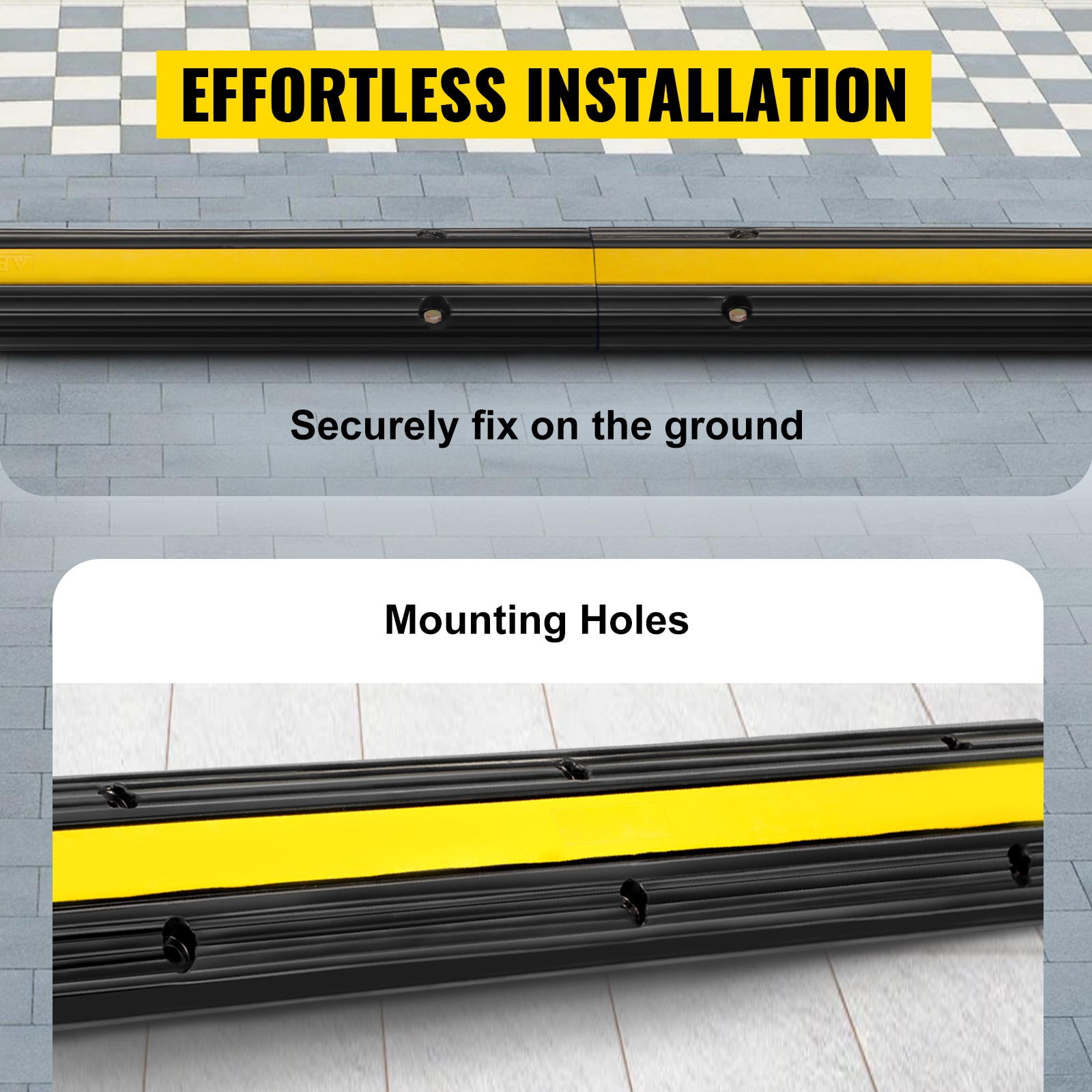 Heavy Duty 4 Pack Rubber Cable Protector Ramps For Driveways_voghion.com